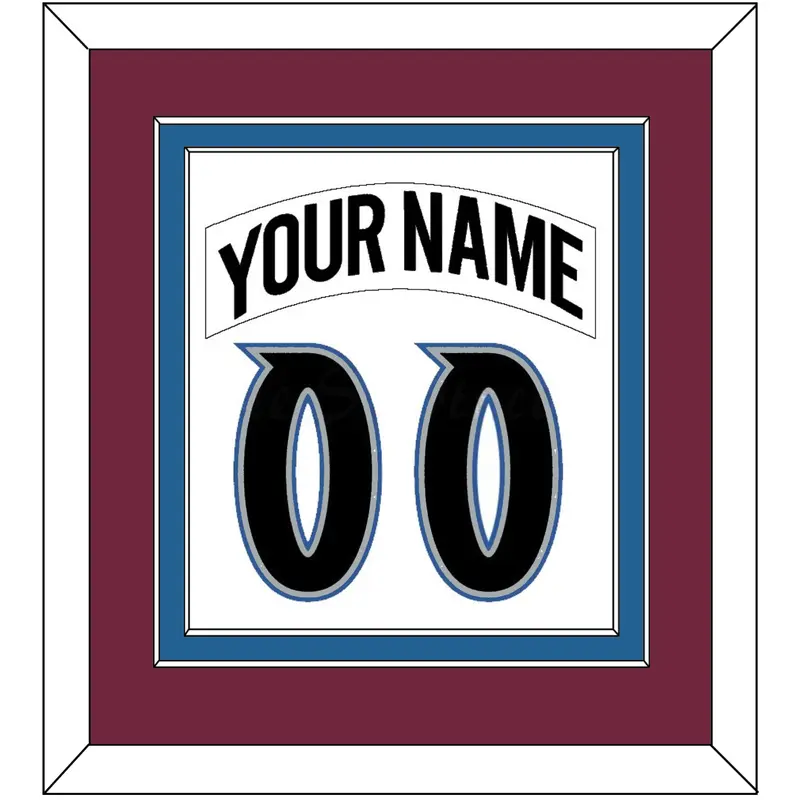Colorado Nameplate & Number (Back) Combined - Home White (1999-2001) - Double Mat 2