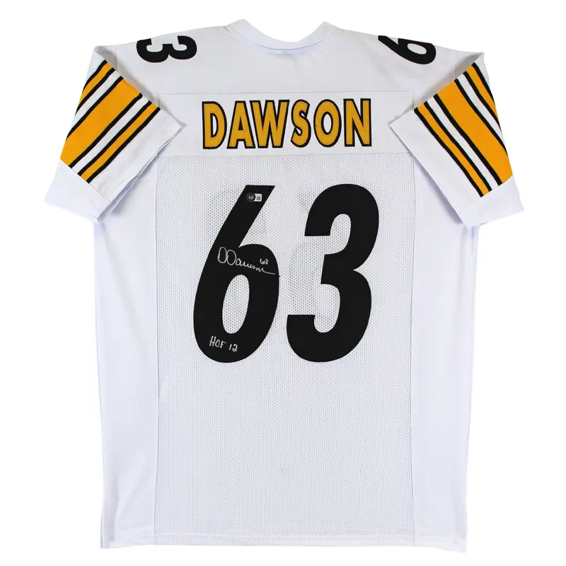 Dermontti Dawson "HOF 12" Authentic Signed White Pro Style Jersey BAS Witnessed