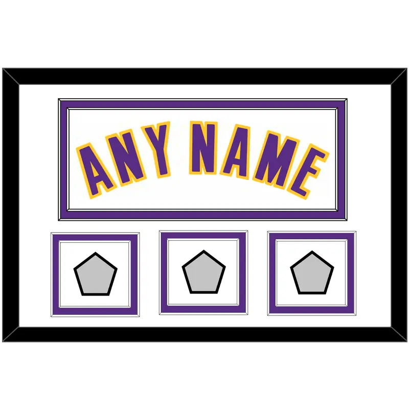 Los Angeles Name & 3 Trophy Patches - Alternate White (2002-2018) - Double Mat 1