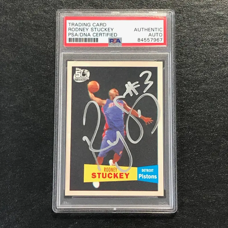 2007-08 Topps 1957-58 #125 Rodney Stuckey Signed Card AUTO PSA Slabbed Pistons