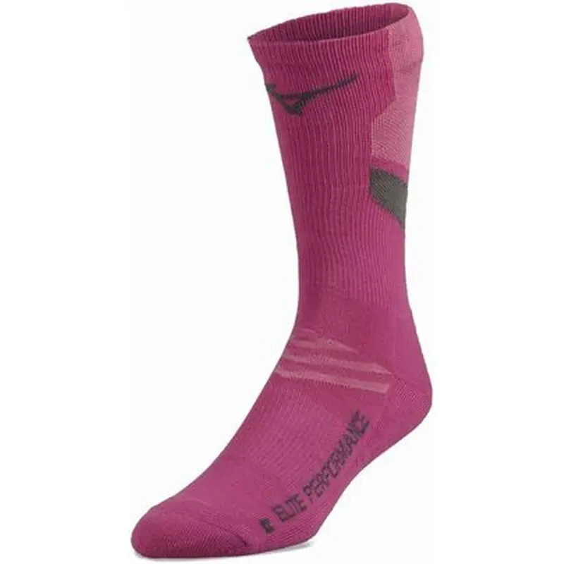 New Mizuno Runbird Crew Sock Shocking Pink Size Small
