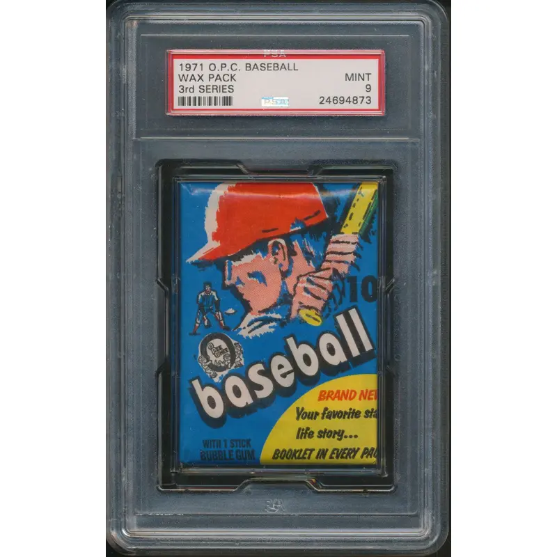 1971 OPC O-Pee-Chee Baseball Unopened Ser 3 Wax Pack PSA 9