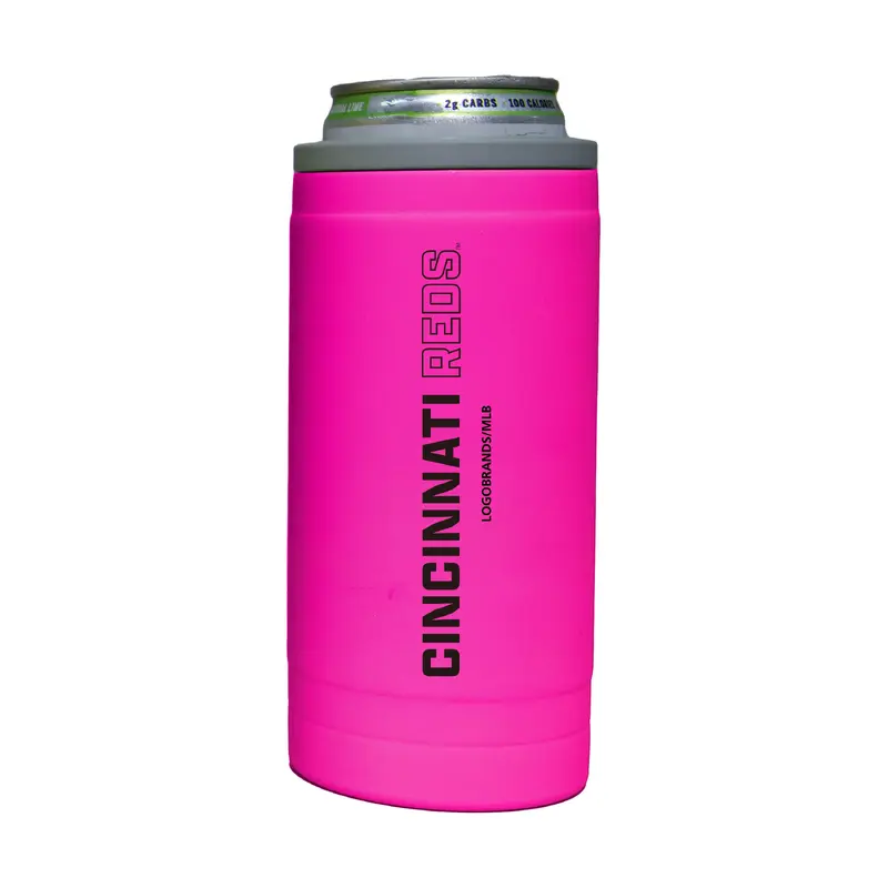 Cincinnati Reds 12oz Electric Stacked Soft Touch Slim Coolie