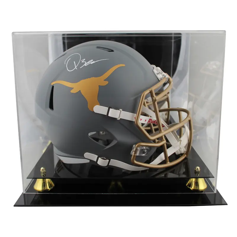 Texas Quinn Ewers Signed Slate Full Size Speed Rep Helmet w/ Case BAS Witnessed