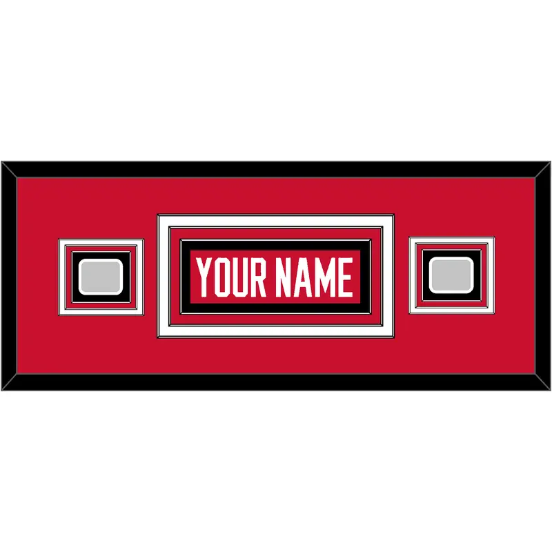 Chicago Nameplate & 2 Stanley Cup Champions Patches - Home Red (2007-2017) - Triple Mat 4