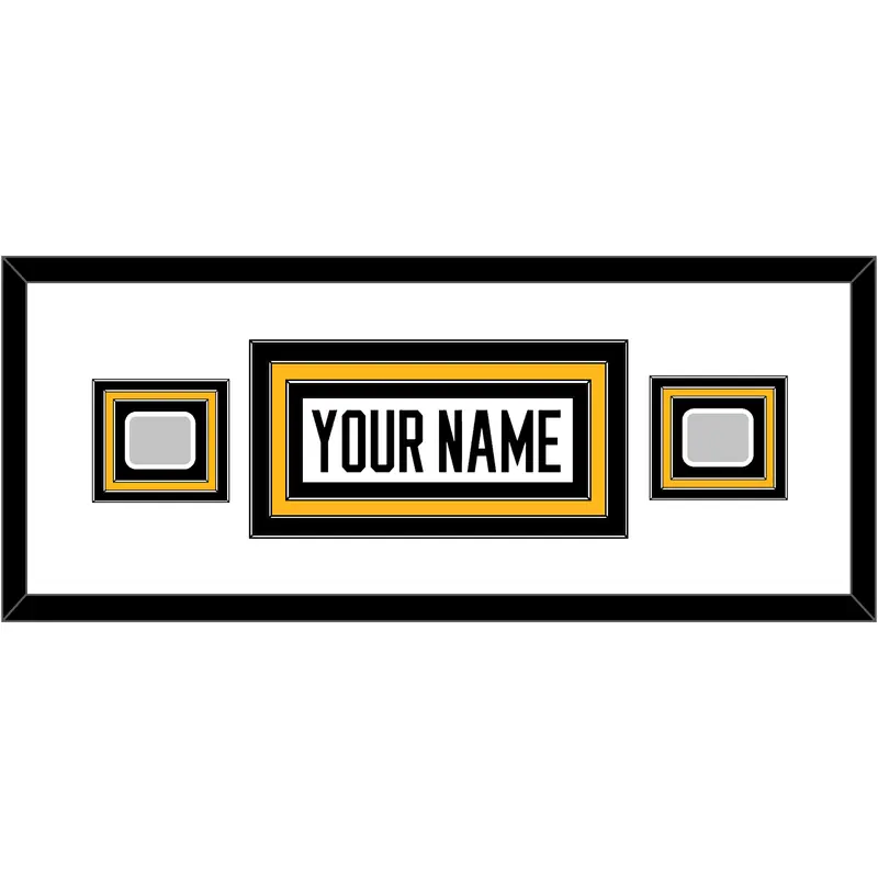 Pittsburgh Nameplate & 2 Stanley Cup Champions Patches - Road White - Triple Mat 4