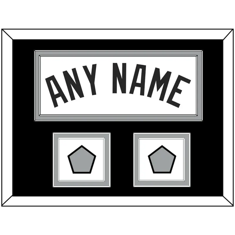 San Antonio Name With 2 Finals Patches - Home White (1989-2002) - Double Mat 3