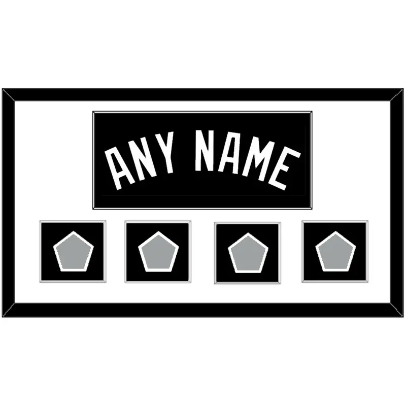 San Antonio Name With 4 Champions Trophy Patches - Road Black (1989-2002) - Single Mat 1