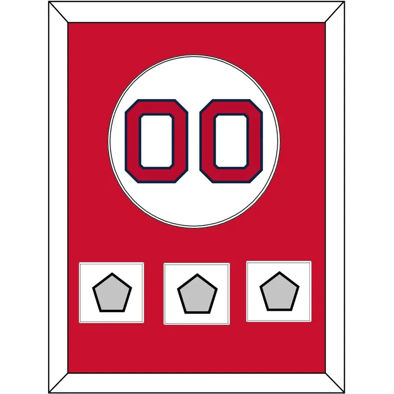 Boston Number & 3 World Series Jersey Patches - Home White - Single Mat 1