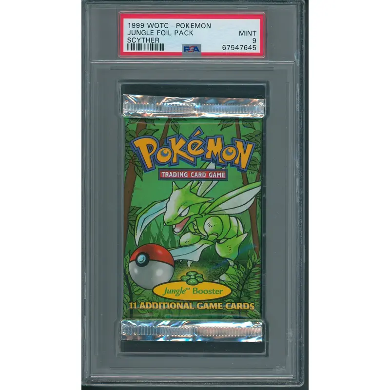 1999 WOTC Pokemon Jungle Unopened Foil Pack Scyther PSA 9 *7645