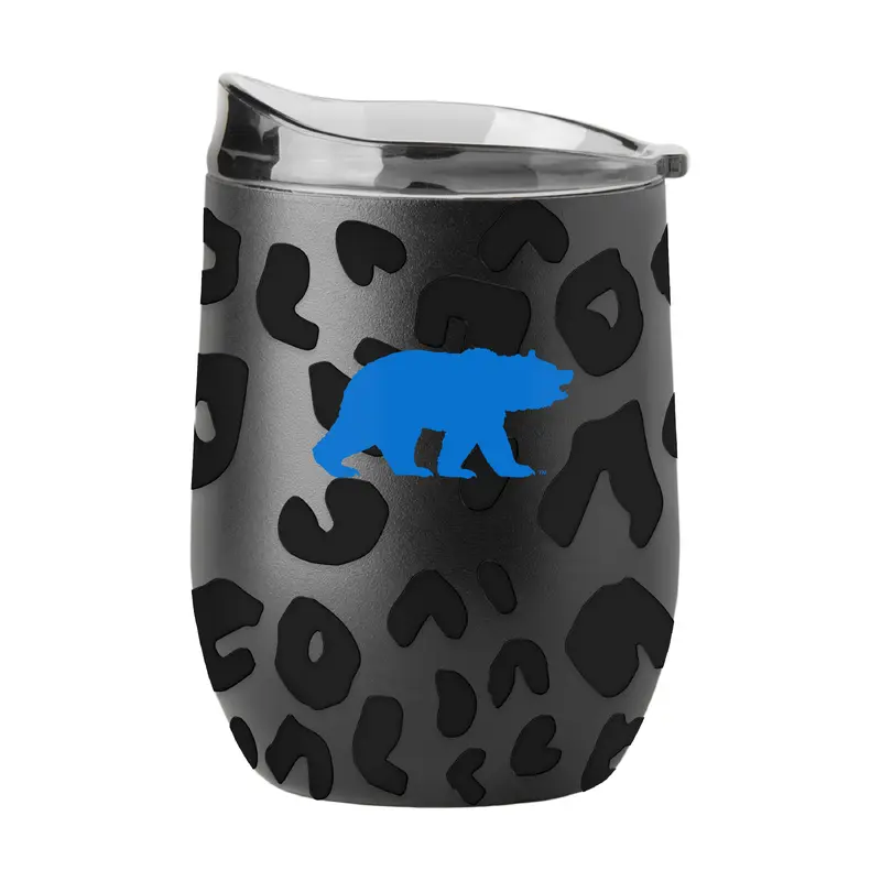 UCLA Leopard 16oz Black Powdercoat Curved Beverage