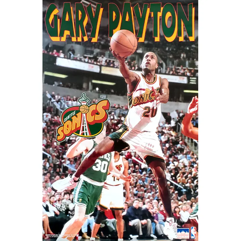 Gary Payton "Action" Seattle Supersonics NBA Action Poster - Starline 1997