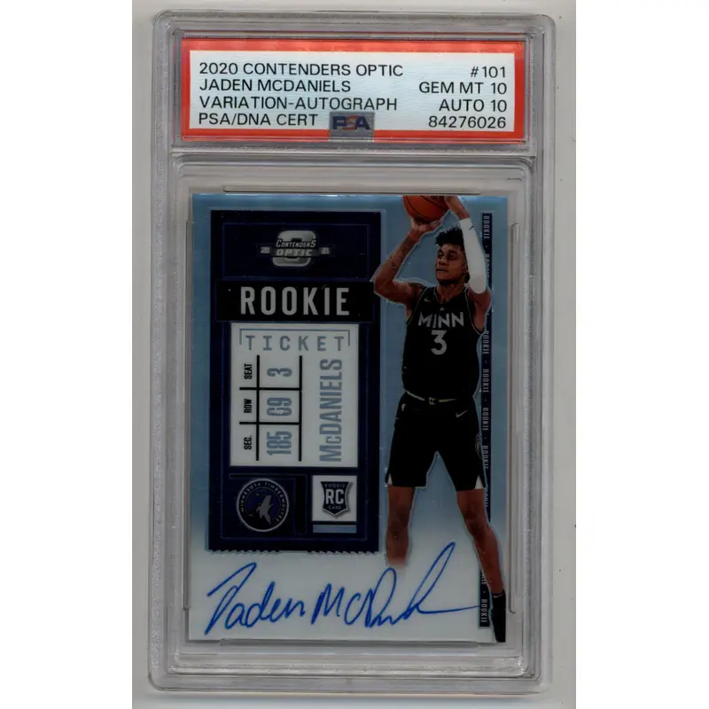 Jaden McDaniels 2020-21 Contenders Optic Variation Auto PSA 10 Gem Mint Auto 10