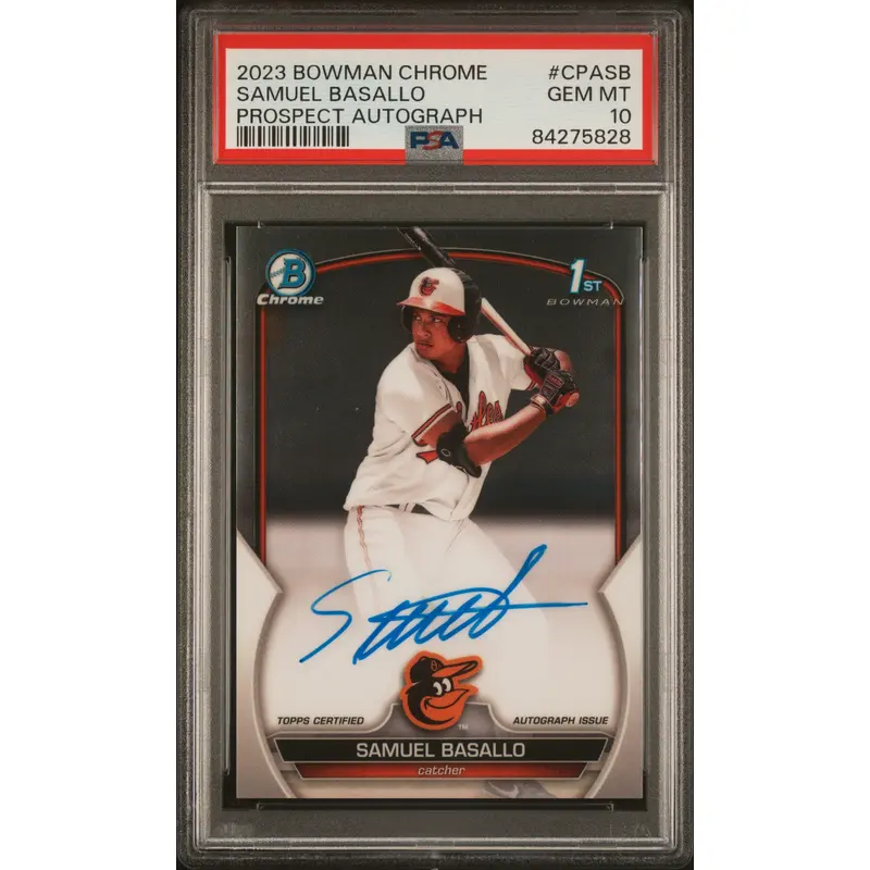 Samuel Basallo 2023 Bowman Chrome Auto PSA 10 Gem Mint