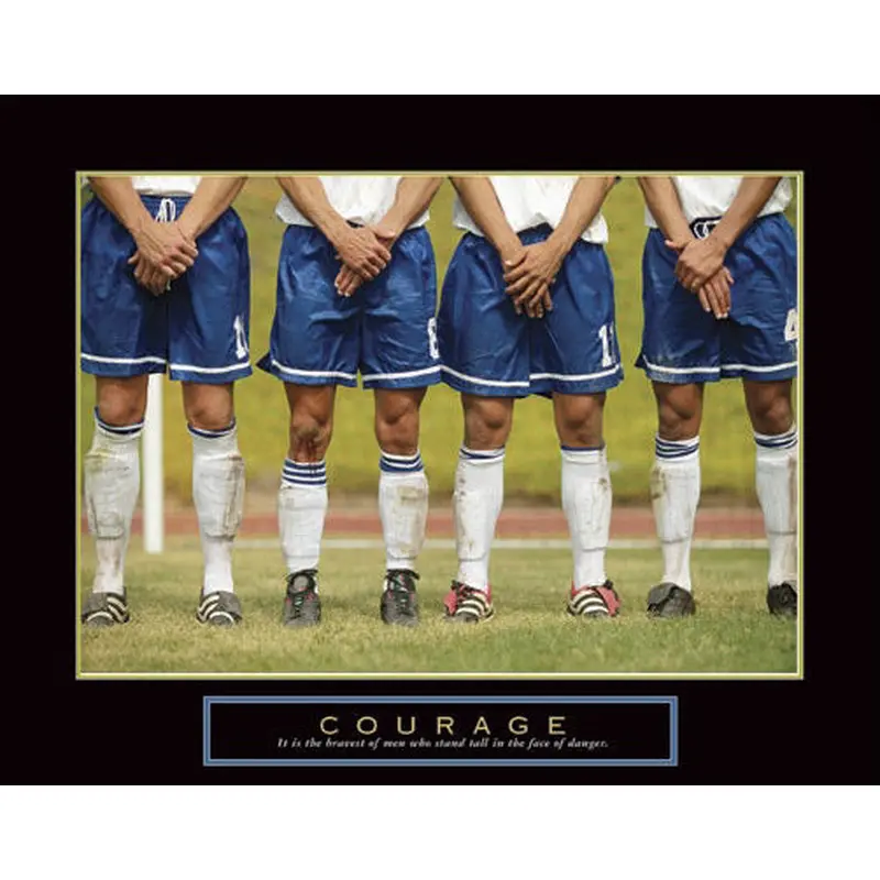 Soccer "Courage" (Free Kick Lineup) Motivational Poster - Front Line