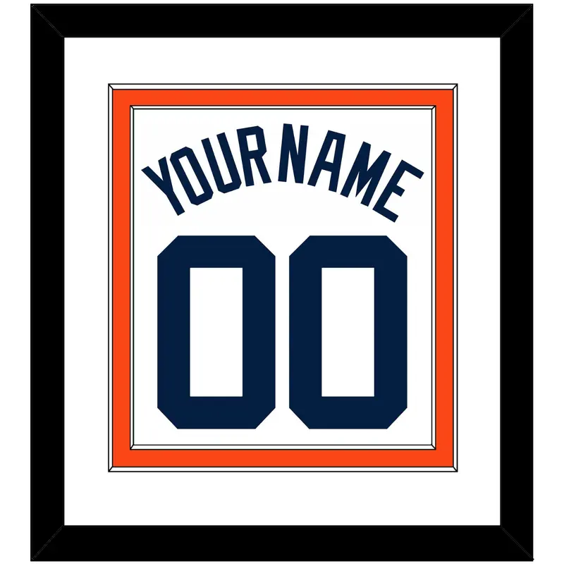 Detroit Name & Number - Home White (1972-2017) - Double Mat 2