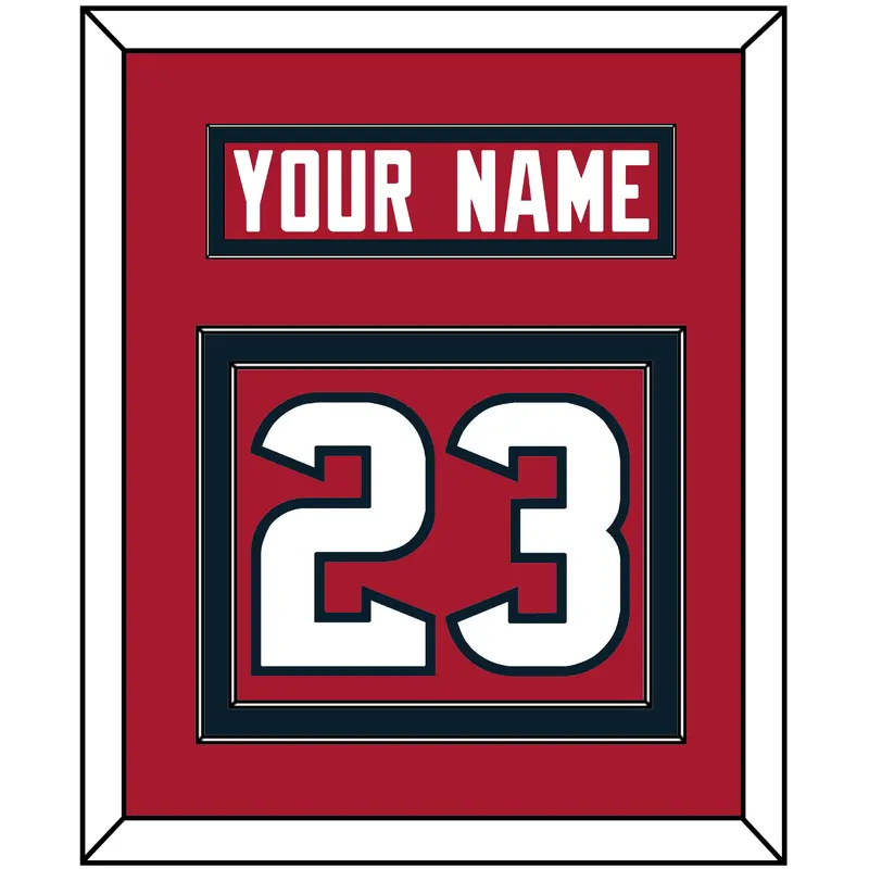 Houston Nameplate & Number (Back) - Alternate Red (2003-2023) - Double Mat 2