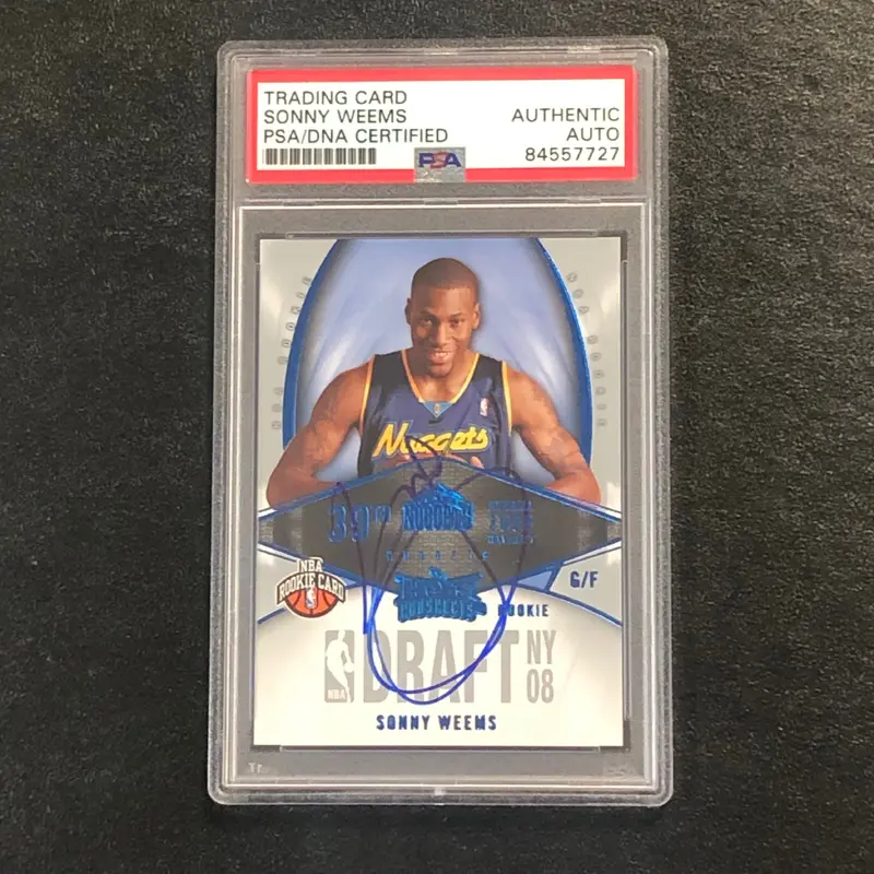 2008-09 Fleer Hot Prospects #145 Sonny Weems Signed AUTO PSA Slabbed RC Nuggets