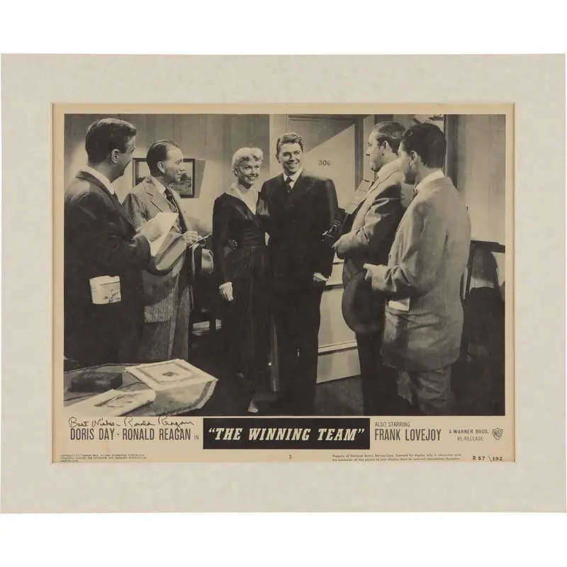 Ronald Regan Signed The Winning Team Lobby Card 10x13 Photo PSA DNA GEM MINT 10