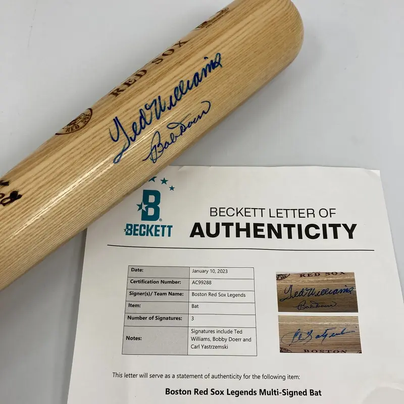 Ted Williams Carl Yastrzemski Boston Red Sox Legends Multi Signed Bat Beckett