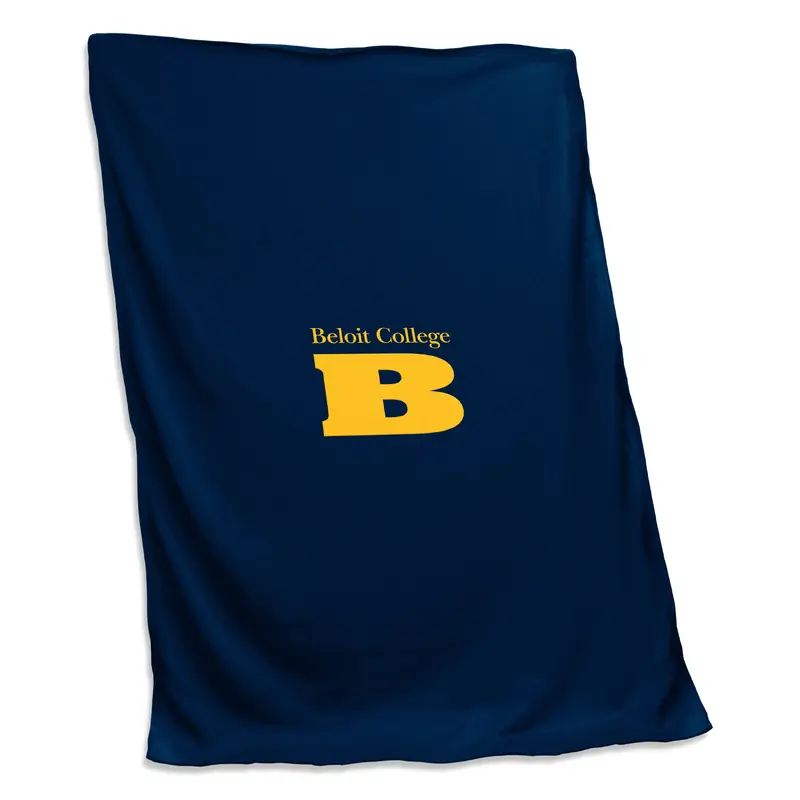 Beloit College Navy New Logo Sweatshirt Blanket (Screened)