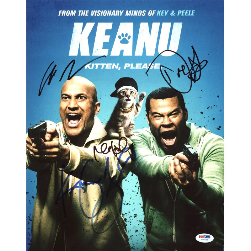 Keanu (Keegan-Michael Key, Darrell Britt-Gibson, +2) Signed 11X14 PSA #AB10798