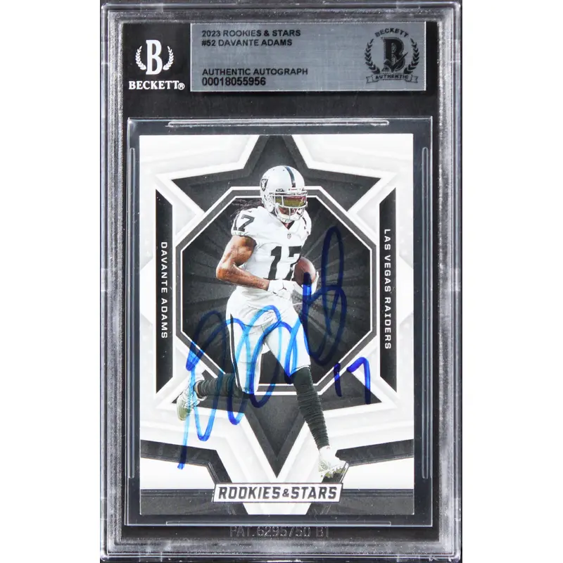 Raiders Davante Adams Authentic Signed 2023 Rookies & Stars #52 Card BAS Slabbed