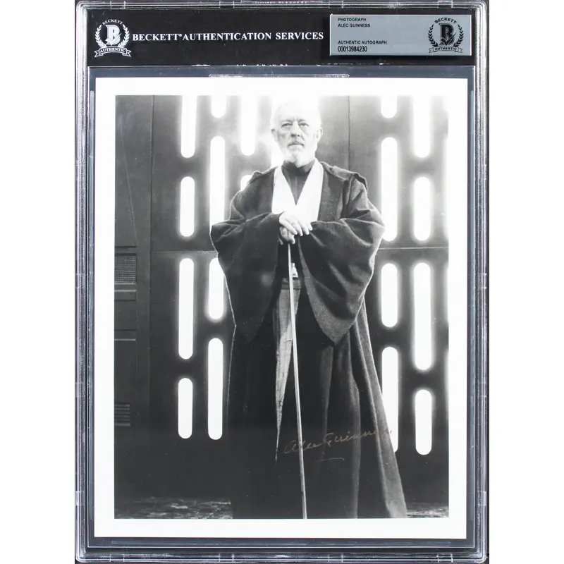Alec Guinness Star Wars Authentic Signed 8x10 B&W Photo Autographed BAS Slabbed