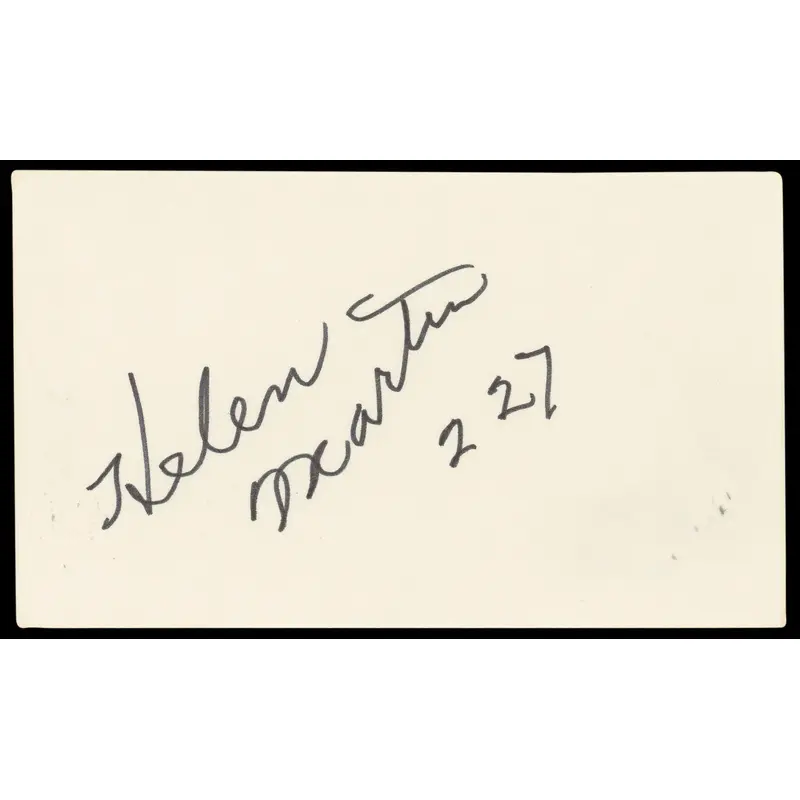 Helen Martin 227 "227" Authentic Signed 3x5 Index Card Autographed BAS #BN89398