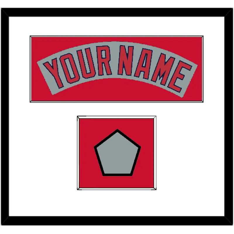 Boston Nameplate & World Series Jersey Patch - Road Gray (1990-2008)- Single Mat 1