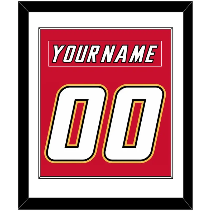 Calgary Nameplate & Number (Back) Combined - Road Red (1995-2000) - Single Mat 1