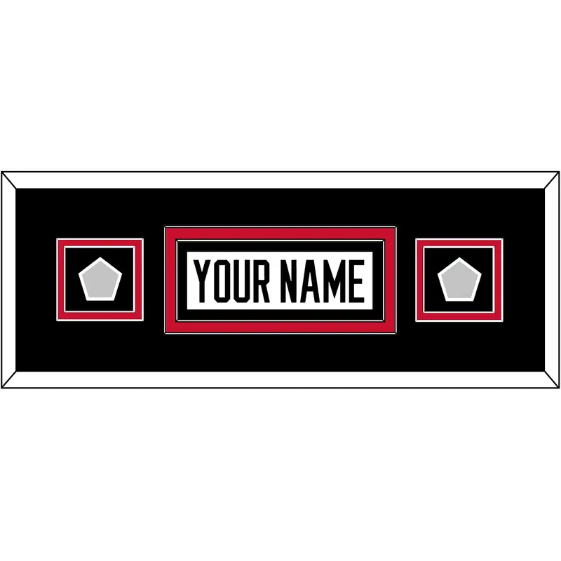 Chicago Nameplate & 2 Stanley Cup Champions Patches - Road White (2007-2017) - Double Mat 8