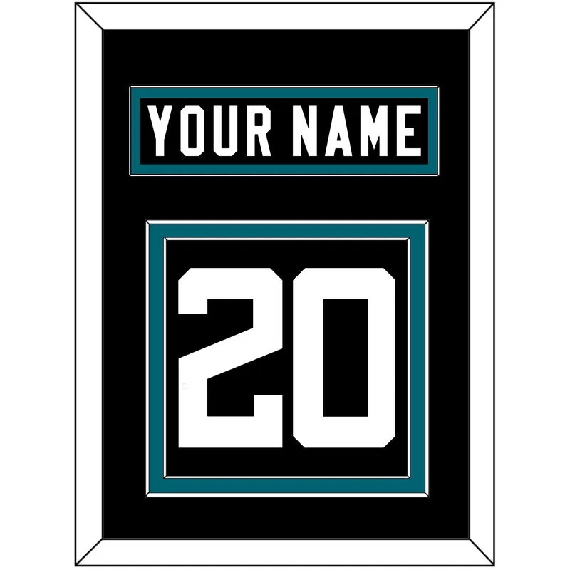 Jacksonville Nameplate & Number (Back) - Alternate Black - Double Mat 2