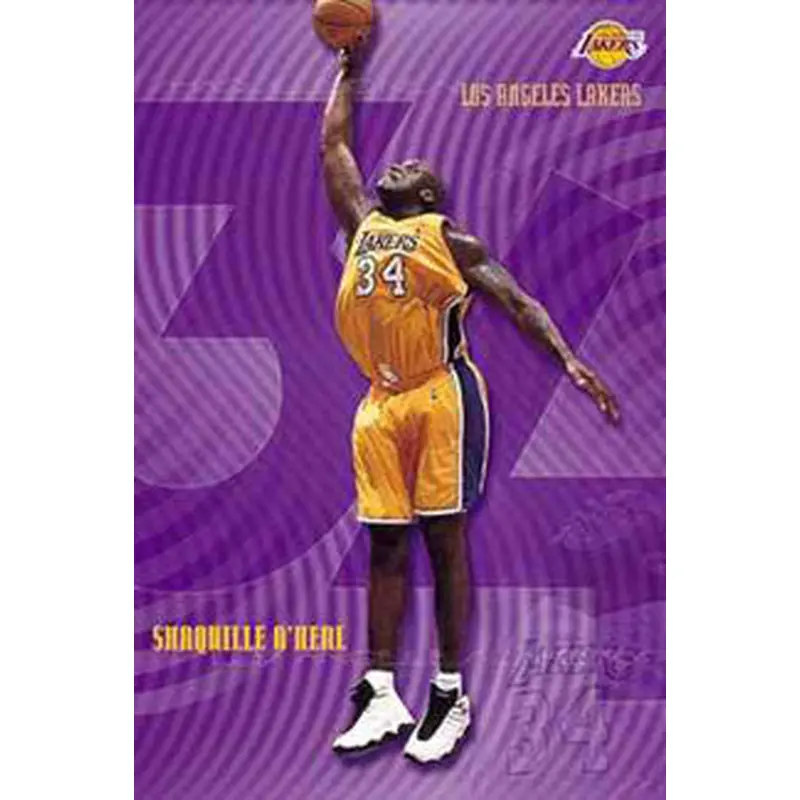 Shaquille O'Neal "Big Purple" L.A. Lakers NBA Action Poster - Costacos 2001
