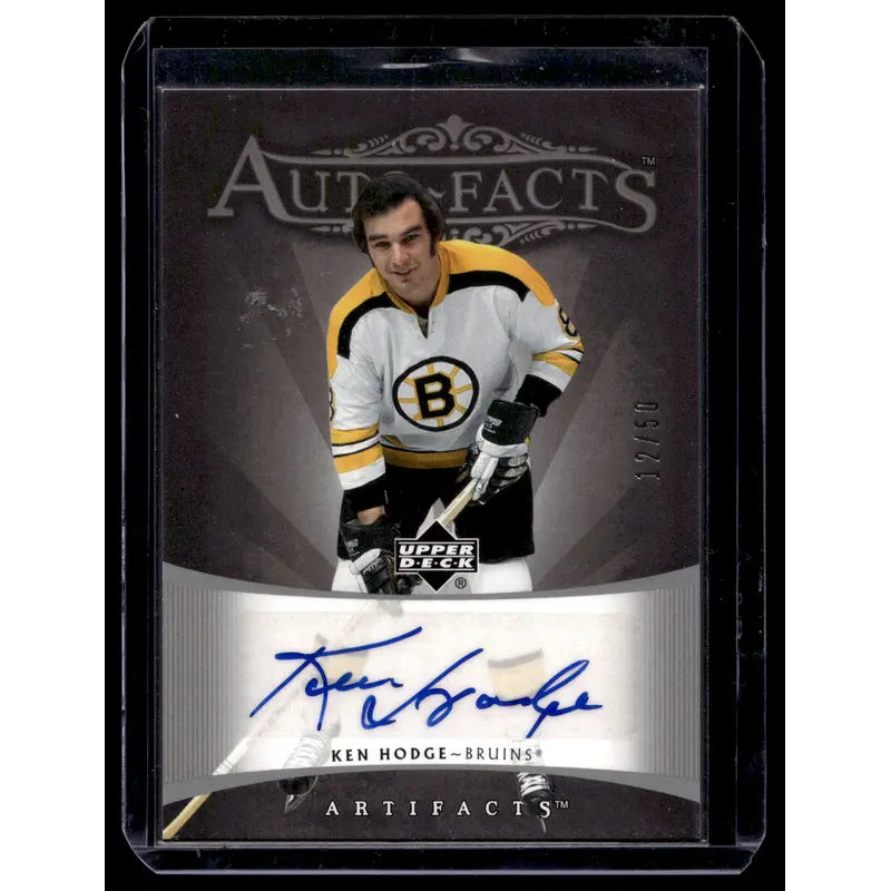 2005-06 Upper Deck Artifacts - Auto-Facts Silver - Ken Hodge #AF-KH /50