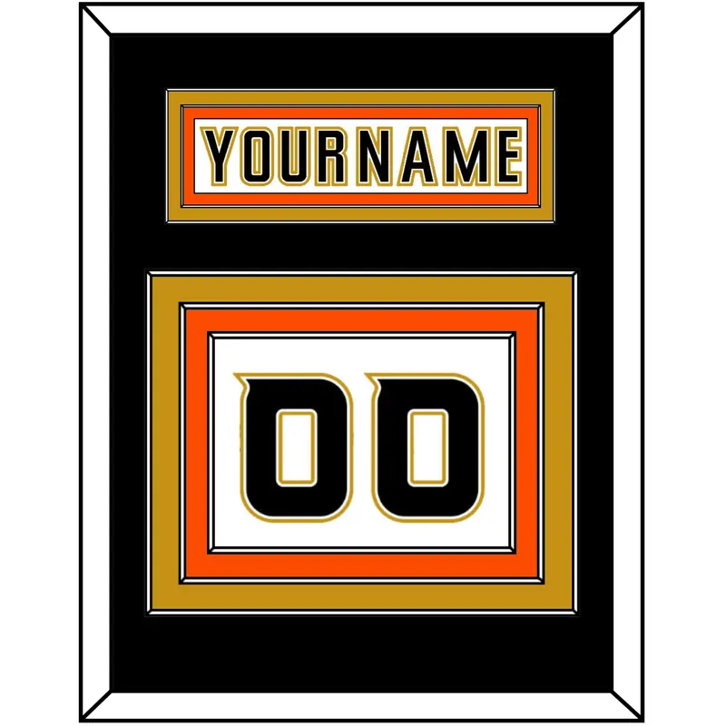 Anaheim Nameplate & Number (Back) - Road White (2006-2014) - Triple Mat 4