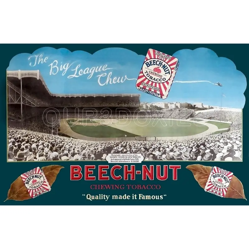 1926 Yankee Stadium Beech-Nut Store Counter Advertising Standup Sign - 69