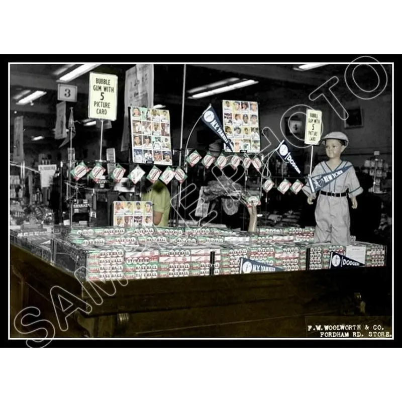 1952 Topps Woolworth Store Display 5X7 Photo - Unopened Boxes Mantle Rookie - 973