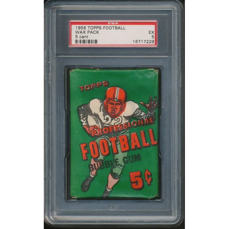 1956 Topps Football Unopened 5 Cent Wax Pack PSA 5 (Dark)