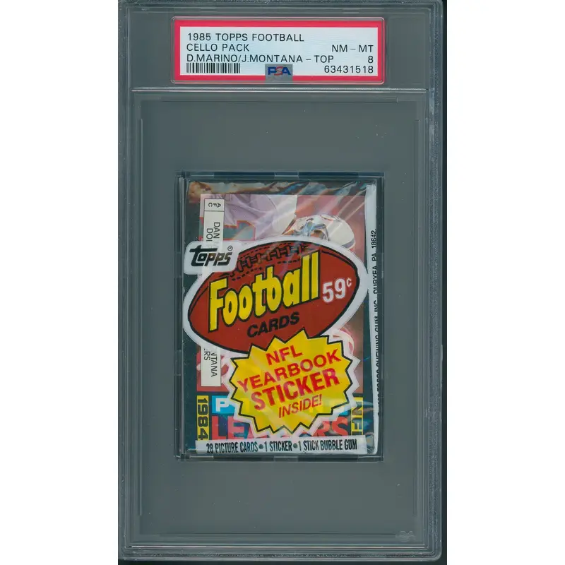 1985 Topps Football Unopened Cello Pack PSA 8 Marino Montana Top *1518