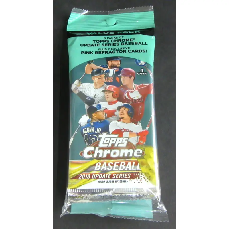 2018 Topps Chrome Baseball Unopened Update Series Value Pack (3/4 plus 2)