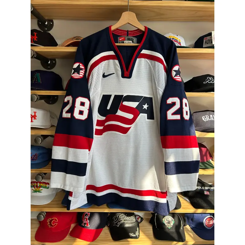 Vintage Nike Team USA Hockey Brian Rafalski Authentic On Ice Jersey 52
