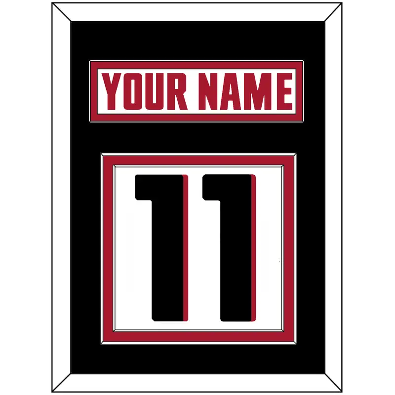 Atlanta Nameplate & Number (Back) - Road White - Double Mat 3