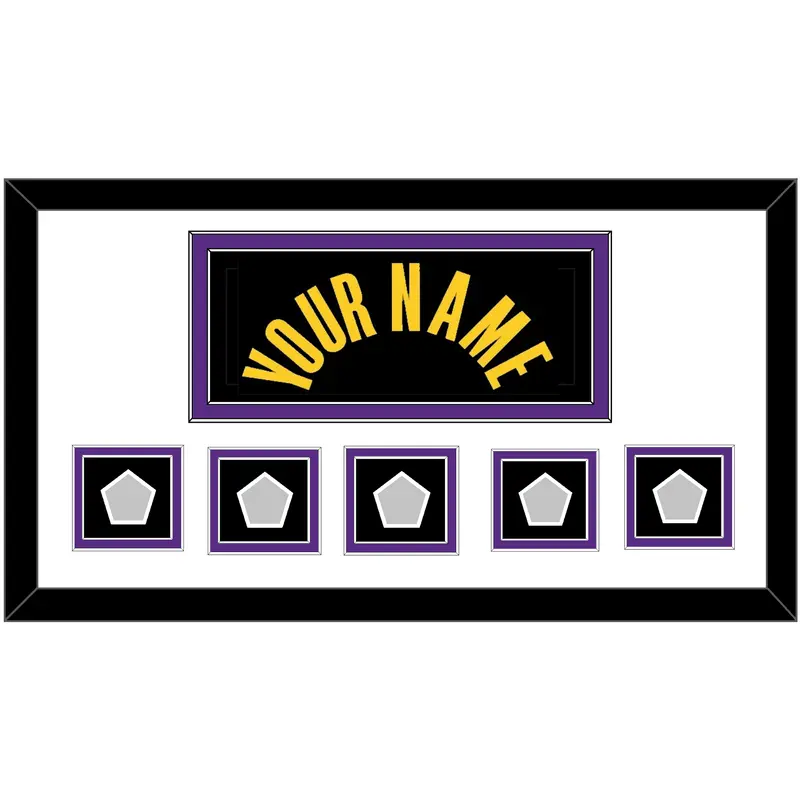 Los Angeles Name & 5 Finals Patches - Black Mamba (2017-2018, 2020) - Double Mat 2