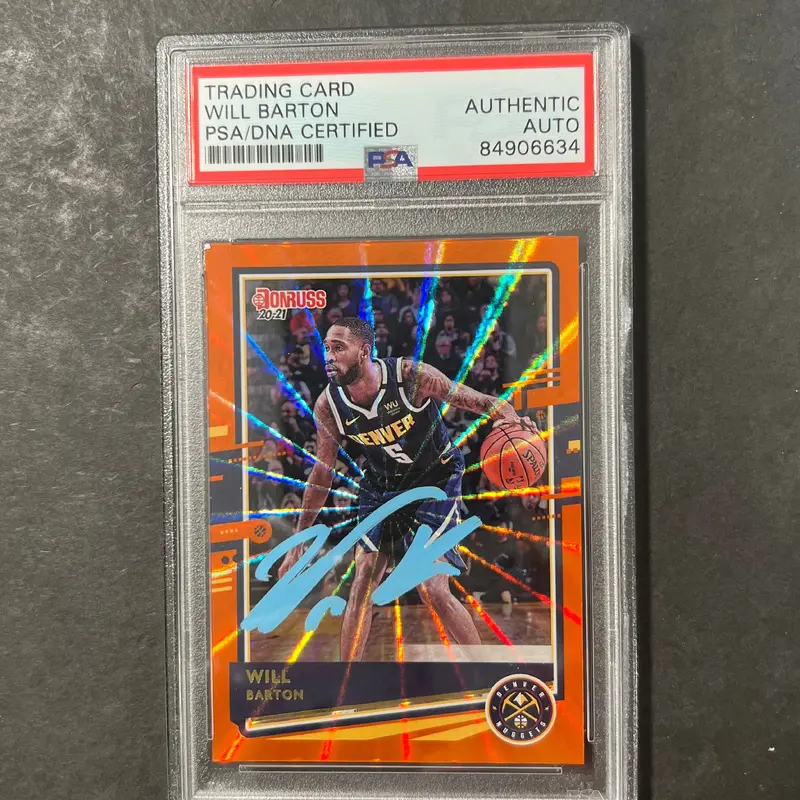 2020-21 Panini Donruss #88 Will Barton Signed Card AUTO PSA Slabbed Nuggets