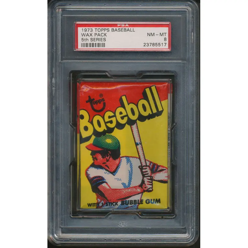 1973 Topps Baseball Unopened Series 5 Wax Pack PSA 8