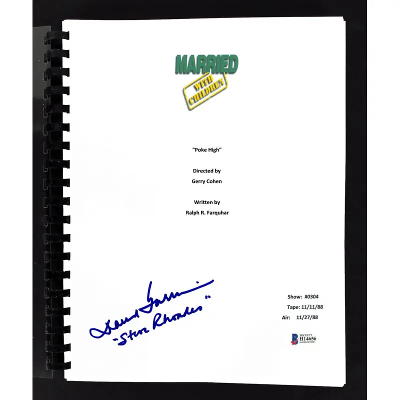 David Garrison Signed Married With Children Poke High TV Script BAS #H14656