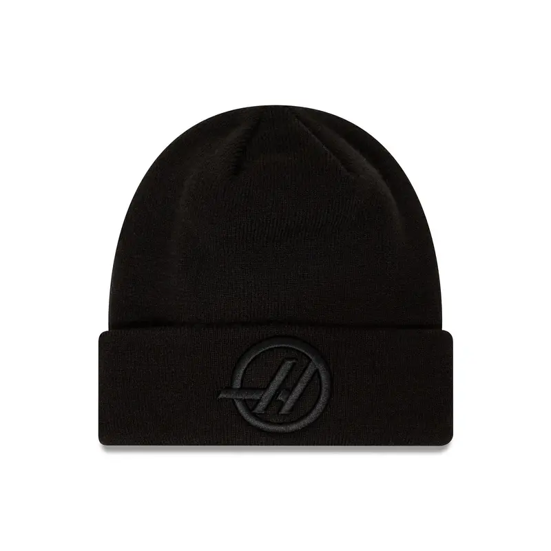 MoneyGram Haas F1 Essential Black Cuff Knit Beanie Hat