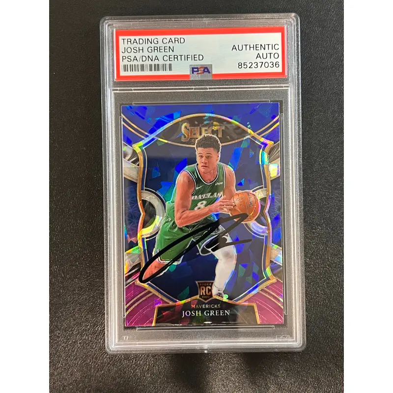 2020-21 Panini Prizm #78 Josh Green Signed Card AUTO PSA Slabbed RC Mavericks