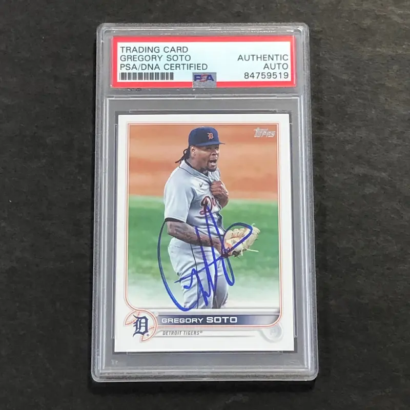 2022 Topps #17 Gregory Soto Signed Card PSA Slabbed Auto Tigers